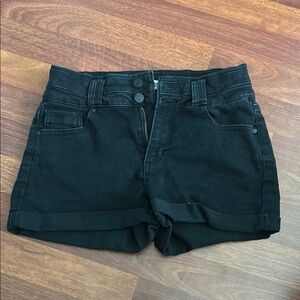 Blue Spice Black Jean Shorts Casual Style
